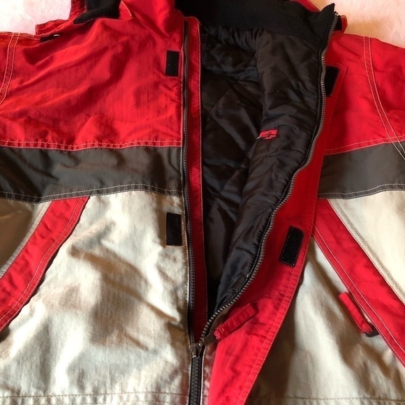 Vintage Elho Carving Winter Ski Snowboard Jacket Colorblock Red Tan Size XL - Picture 11 of 15